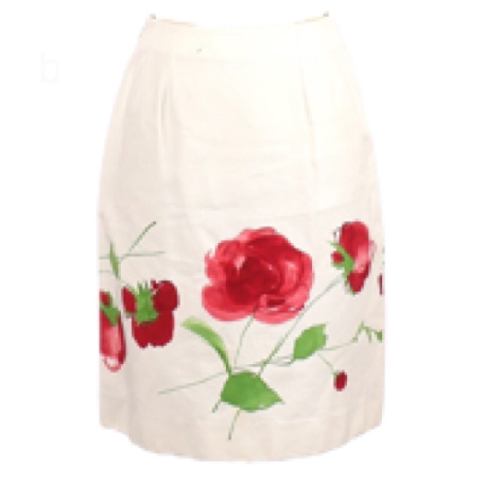 Etcetera Cream with Rose Embellishment Short Skirt size 2